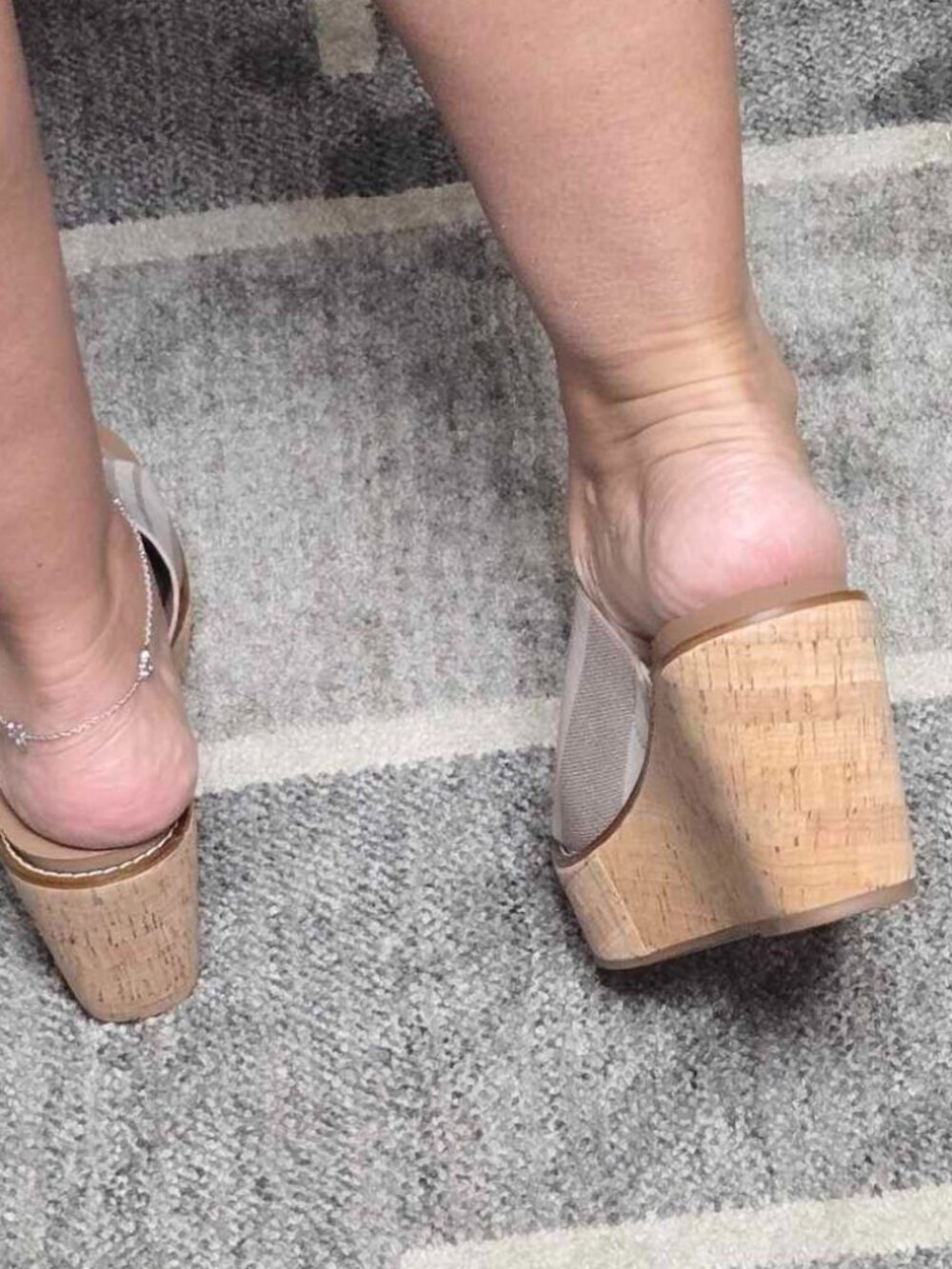 Corkys Mugshot Wedge Heel in Tan Natural Stripe - Picture 3 of 3
